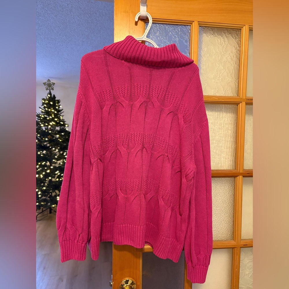 Women's Pink Olsen Turtleneck Sweater Size Large